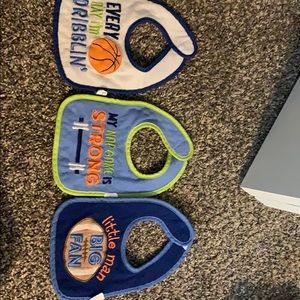 3 bibs plus baby boy swaddle